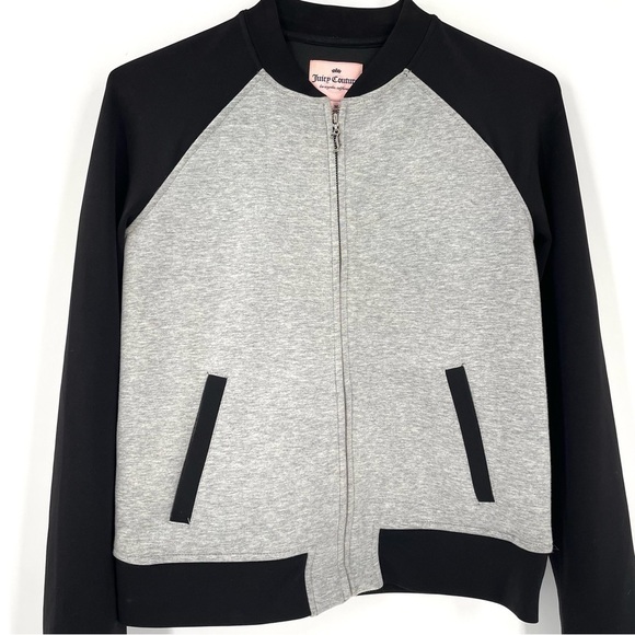 Juicy Couture Black & Gray Bomber Track Jacket - Picture 3 of 6